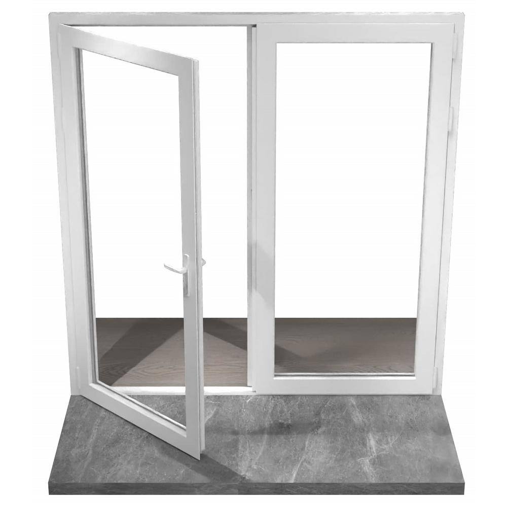 72 in. x 80 in. Mat White Right Swing/Outswing Aluminum French Patio Door with Aluminum Frame and Lockset price history on PriceWatchPro