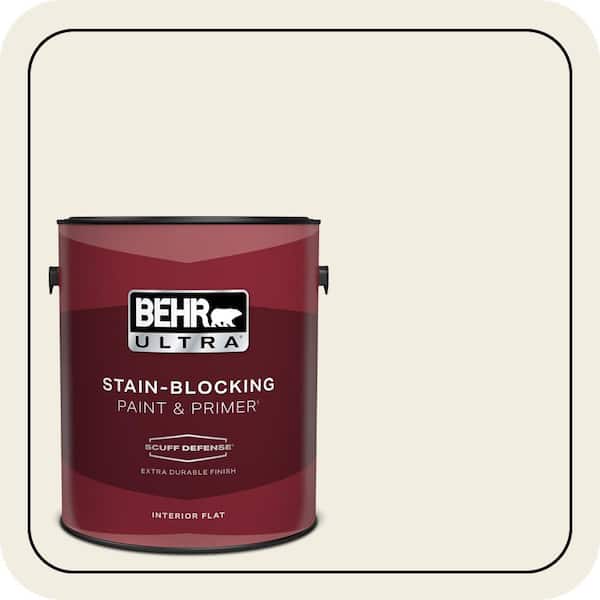 BEHR ULTRA 1 gal. Designer Collection #DC-012 White Stone Extra Durable Flat Interior Paint & Primer