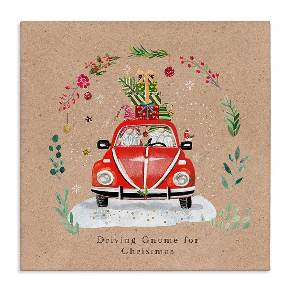 Driving Gnome For Christmas bySally Darby 1-Piece Unframed Graphic Print Travel Poster Art Print 24 in. x 24 in. price history on PriceWatchPro