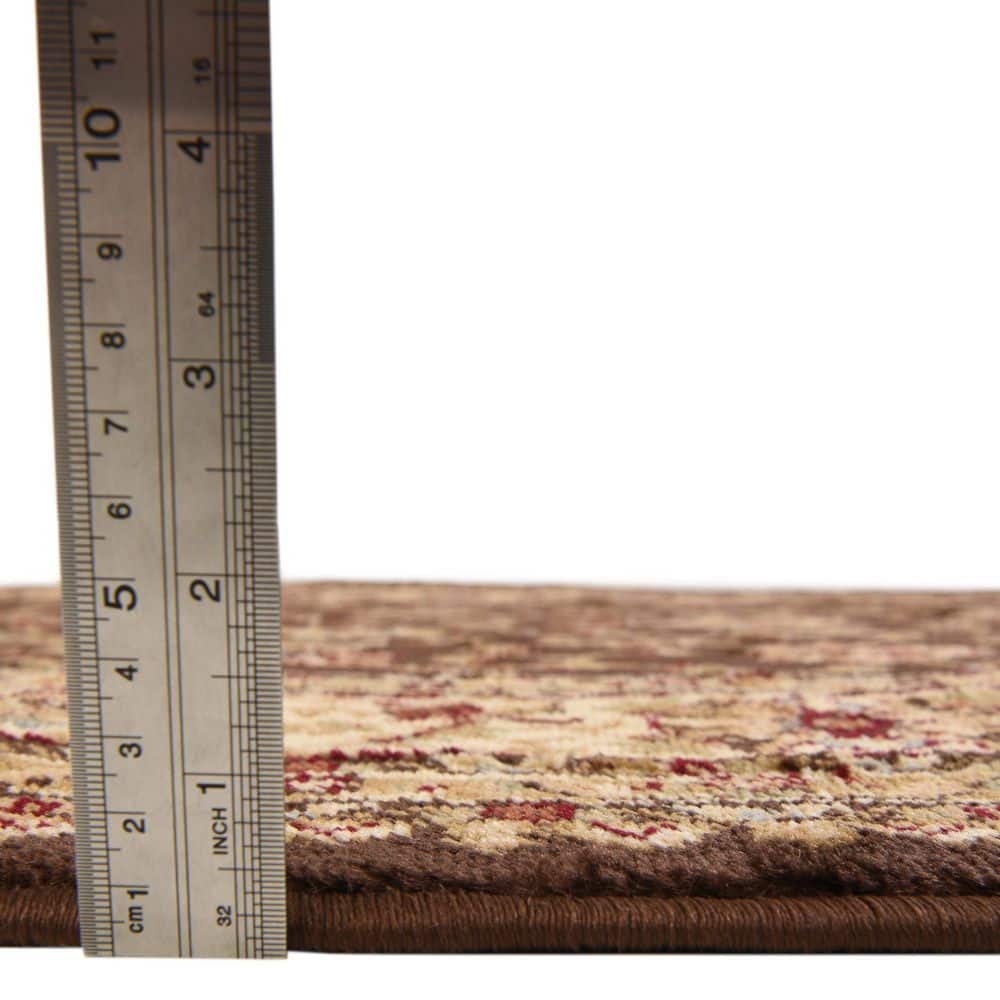 Brown Rectangular Stain-Resistant Synthetic Area Rug
