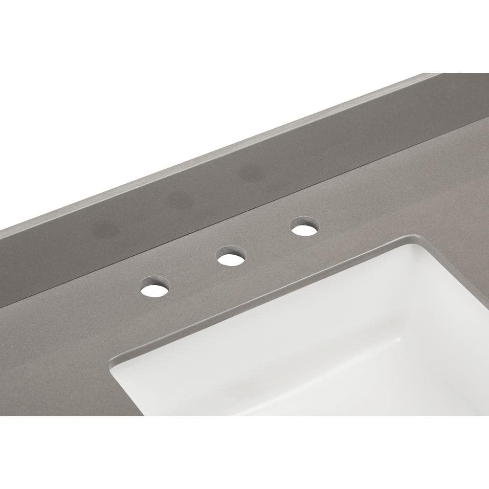 Madrid 73'' Concrete Gray Double Vanity Top with White Sinks