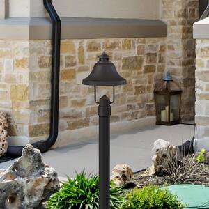 Bayport Dark Sky 1-Light Bronze Steel Line Voltage Outdoor Weather Resistant Post Light with No Bulb Included