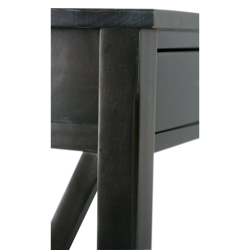 Hickory Brown Solid Wood Console Table with Storage