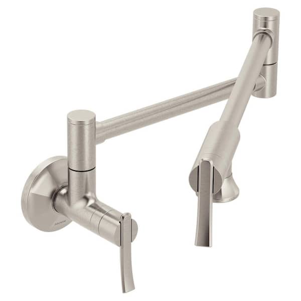 Sinema Transitional Wall Mount Pot Filler Kitchen Faucet in Spot Resist Stainless