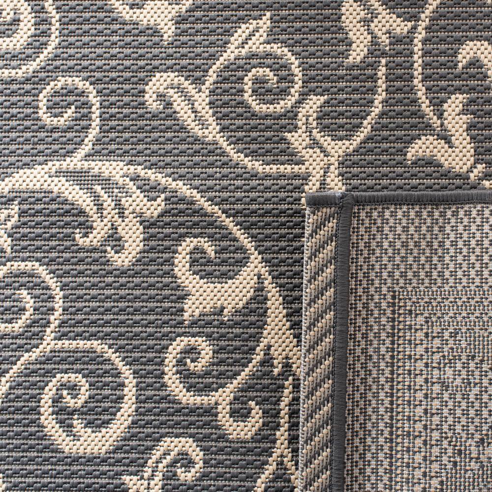 Modern Round Grey Synthetic 60" Indoor/Outdoor Area Rug