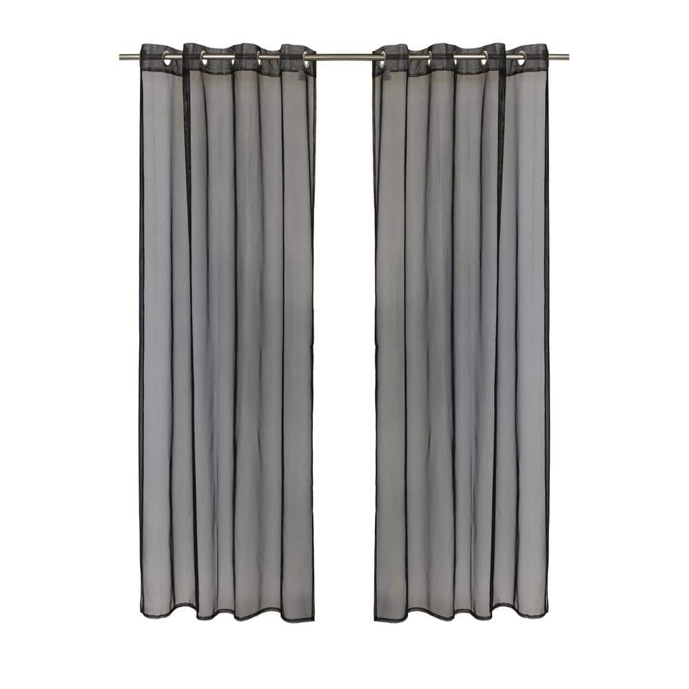 No Seem Sheer Grommet 50 in. x 108 in. Indoor and Outdoor Curtain Panel in