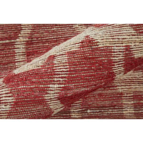 5 X 8 Red, Tan Geometric Area Rug