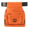 Graintex 10-Pocket Nail and Tool Pouch with Belt Orange Suede Leather w/2 Hammer Holders SS2523