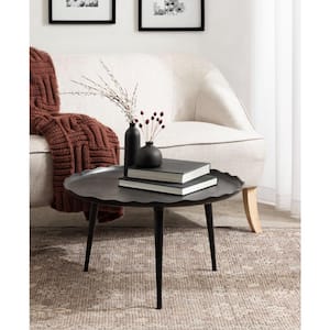 Alessia 26 in. Black Round Metal Coffee Table