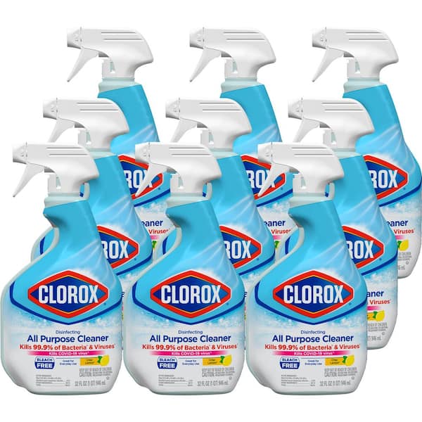 Clorox 32 oz. Crisp Lemon Scent Bleach Free Disinfecting All-Purpose Cleaner Spray (9-Pack)
