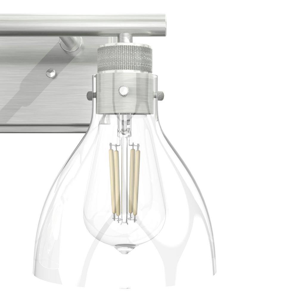 Brushed Nickel Dual Glass Shade Outdoor Vanity Light