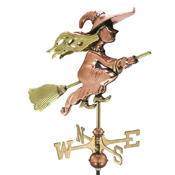 Good Directions Witch Garden Weathervane - Pure Copper with Garden Pole