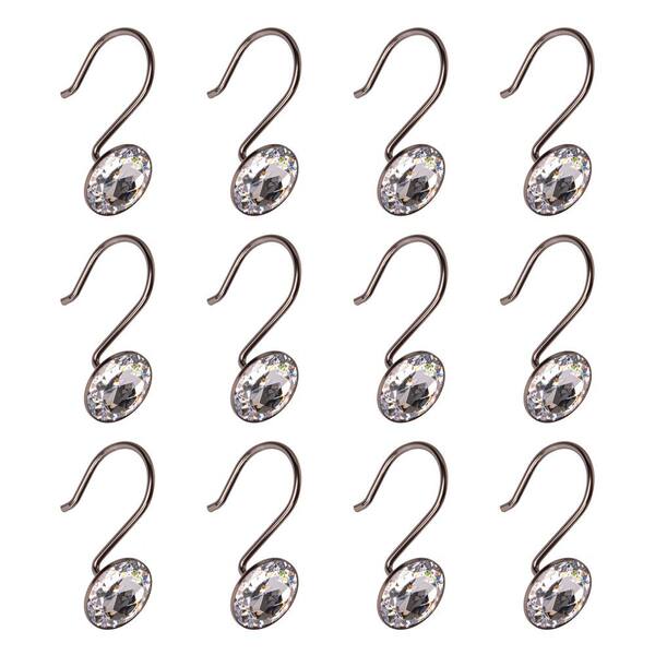 Reviews for Utopia Alley Shower Curtain Hooks for Bathroom, Rust Resistant  Shower Curtain Hooks Rings, Crystal Design, Oil Rubbed Bronze