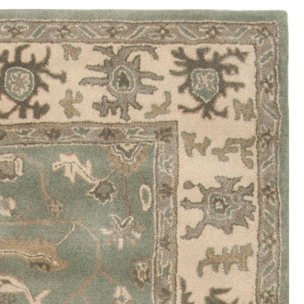 Slate and Cream Hand-Tufted Wool Area Rug, 8' x 10'