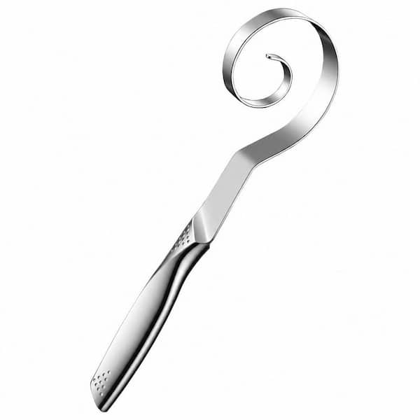 Silver 10 in. Stainless Steel Seamless Danish Dough Whisk, Dutch Bread Dough Whisk Tool for Sourdough Bread Baking Pizza