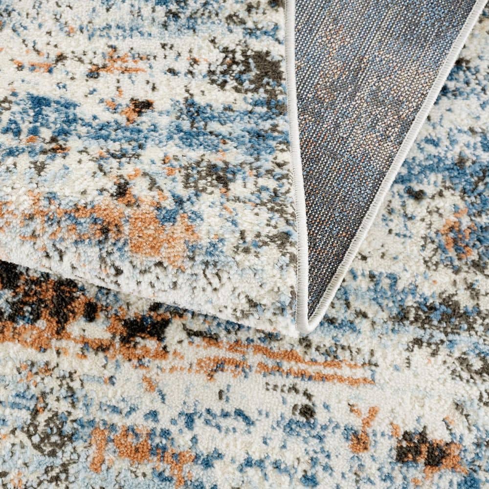 Multicolor Abstract Synthetic 6' x 9' Easy Care Area Rug