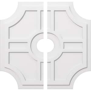 1 in. P X 12-1/2 in. C X 38 in. OD X 6 in. ID Haus Architectural Grade PVC Contemporary Ceiling Medallion, Two Piece