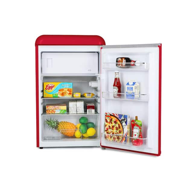 Commercial Cool 3.2 cu. ft. Retro Mini Fridge with Full Width Freezer  Compartment in Red CCRR32HR - The Home Depot