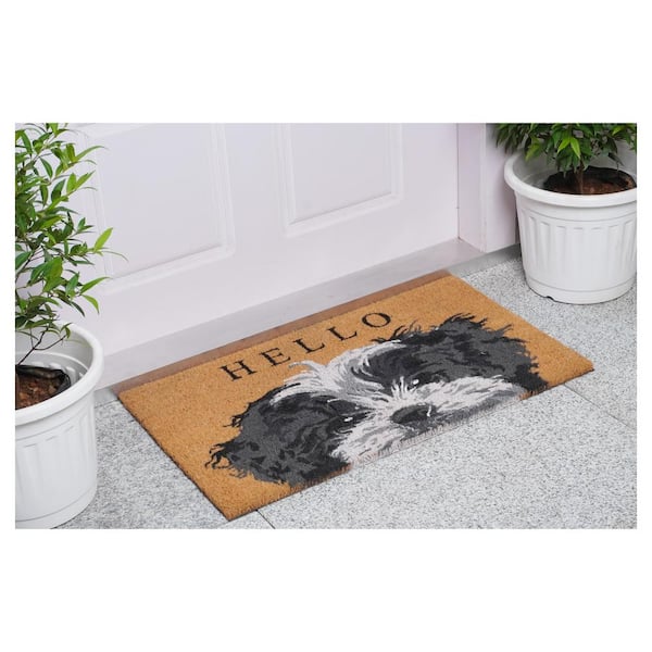 Calloway Mills 109501729 Black and White Shih Tzu Doormat 17 inch x 29 inch, Size: 17 inch x 29 inch x 0.60 inch