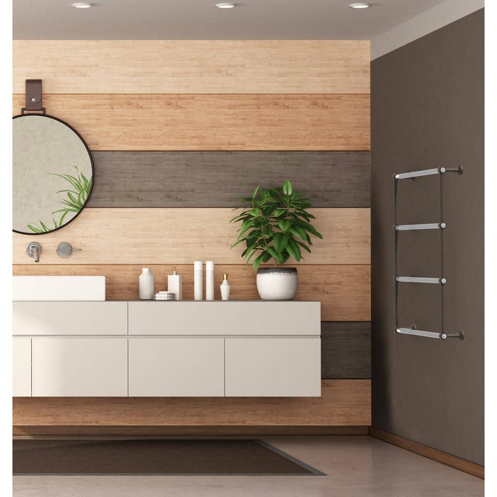 Polished Nickel and Acrylic Wall Mounted Ladder Towel Bar