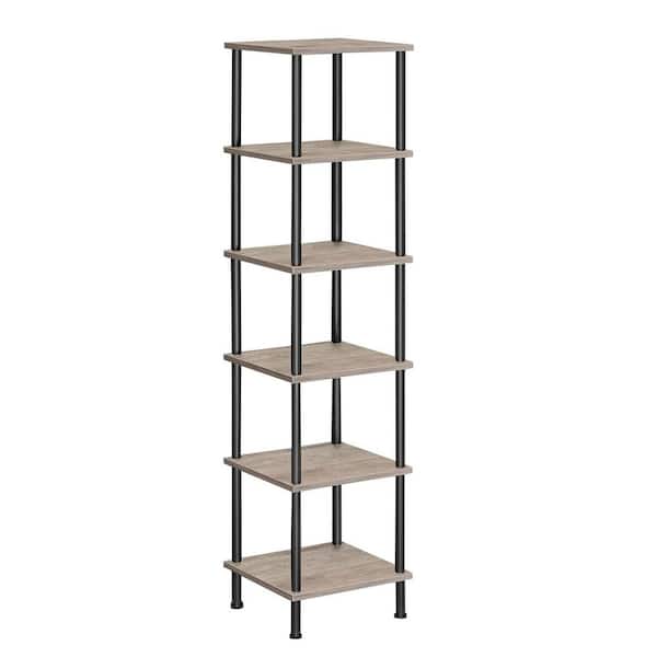 6-Tier Greige Wood Plant Stand with Tiered Shelves (11.8 in. H W x 55.7 in. H)