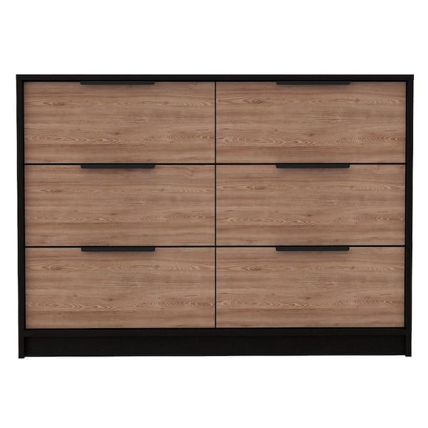 HomeRoots Brown and Black 4-Drawer 42 in. W Dresser