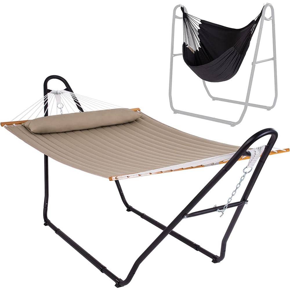 12 ft. 2-in-1 Indoor/Outdoor Portable Hammock Swing Chairs with Stand Inclu