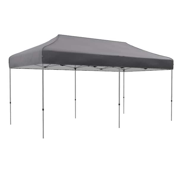 10 ft. x 20 ft. Grey Pop-up Instant Canopy Tent, Sun Shelter