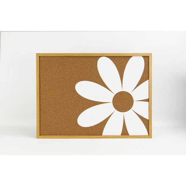 WallPOPs 23.50 L in. x 17.50 in W x 0.81 H in. Brown and White Abstract Floral Printed MDF Framed Cork Memo Board