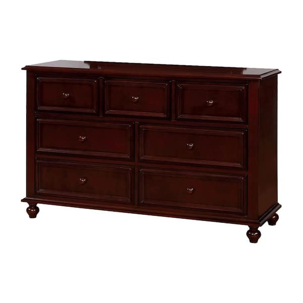William's Home Furnishing Olivia 6-Drawer Brown 34 in. H x 53 in. W x 17 in. D