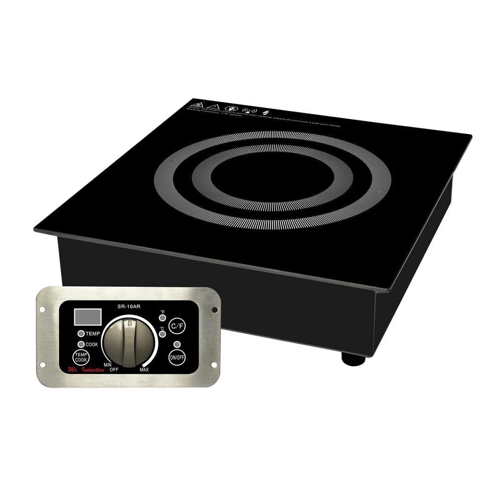 12.56 in. 3400-Watt Built-In Tempered Glass Induction Commercial Cooktop in Black with 1 Element