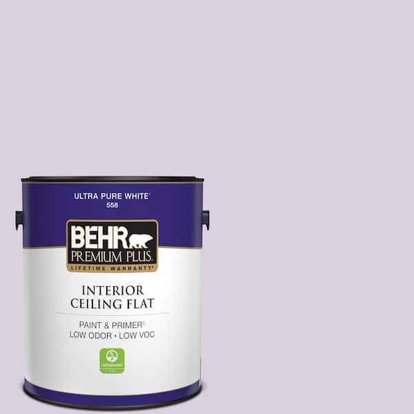 BEHR PREMIUM PLUS 1 gal. #S100-1 Spring Bouquet Ceiling Flat Interior Paint