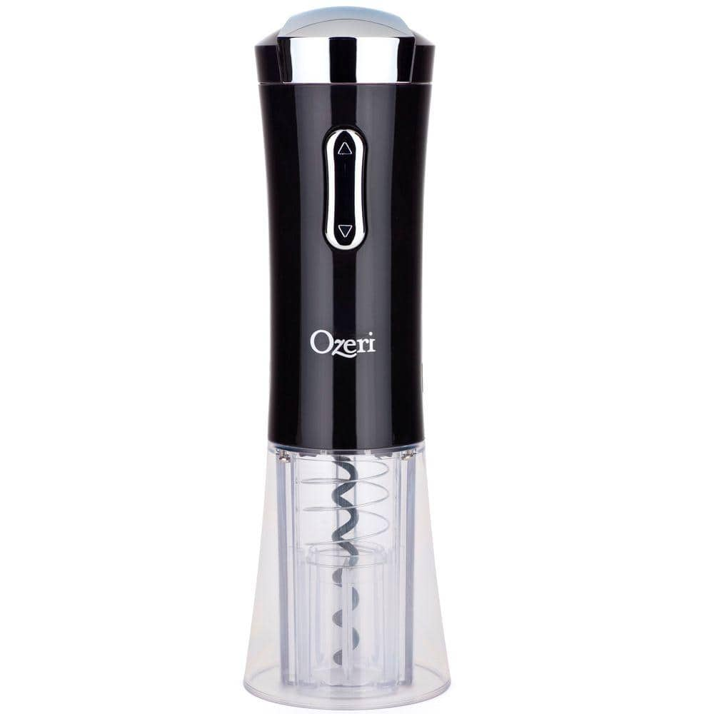  Nouveaux II Electric Wine Opener in Black, with Free Foil Cutter, Wine Pourer and Stopper