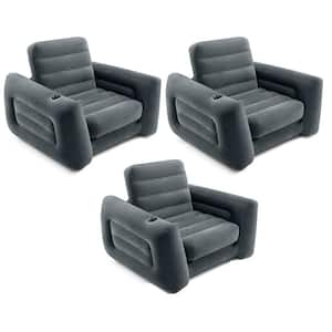 Twin PVC Inflatable Pull Out Sofa Chair Sleeper w/Air Mattress (3-Pack)
