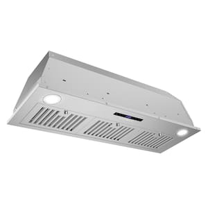 36 in. Insert Range Hood with Soft Touch Controls, 3-Speed Fan, LED Lights and Permanent Filters in Stainless Steel