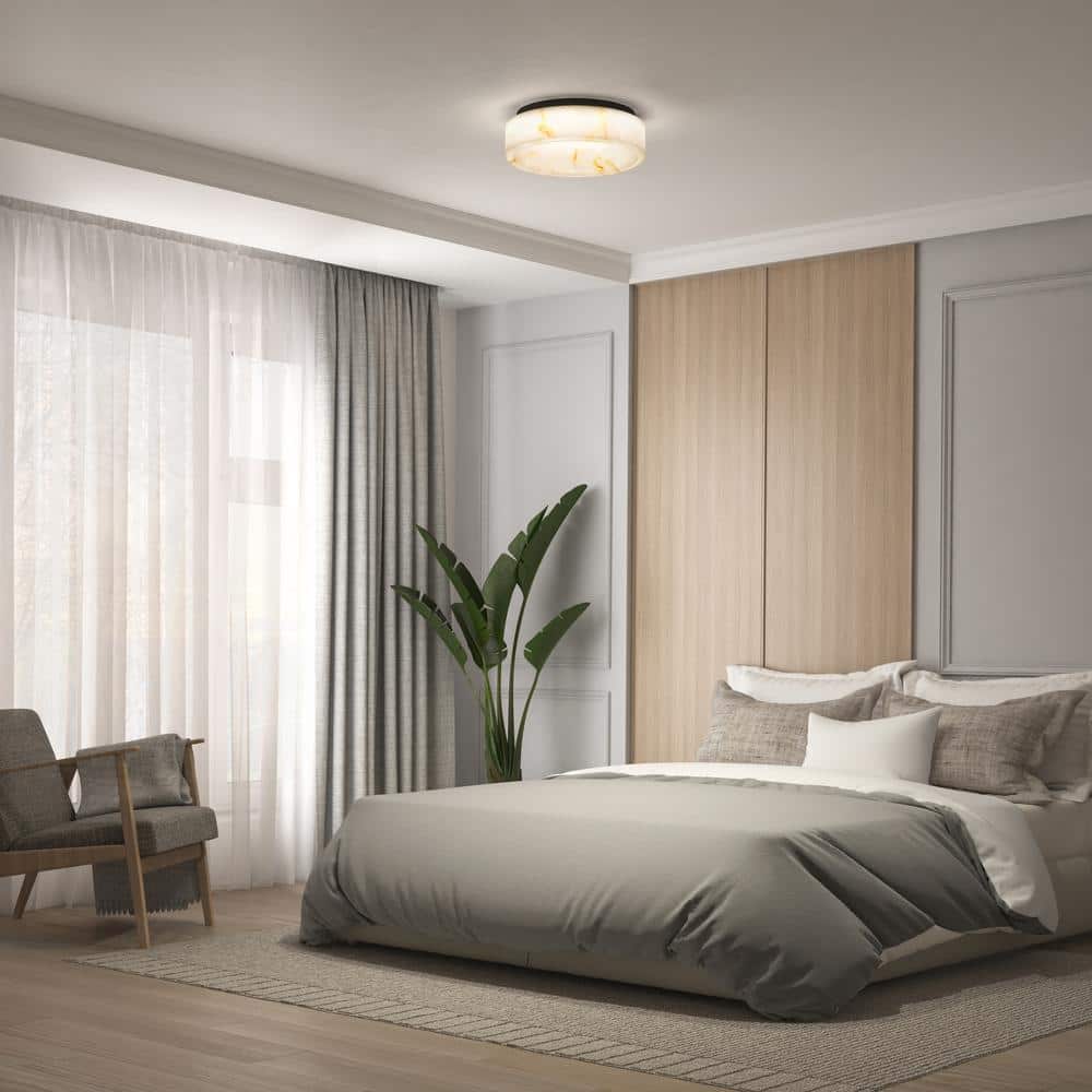 Artika Clifford 15 in. 1 Light Marble and Black 5CCT Integrated