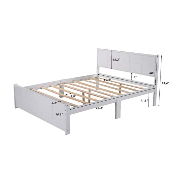 White Queen Platform Bed Frame With, How To Put A Platform Bed Frame Together