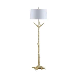 Thornton 64.5 in. Gold Floor Lamp with Off White Shade
