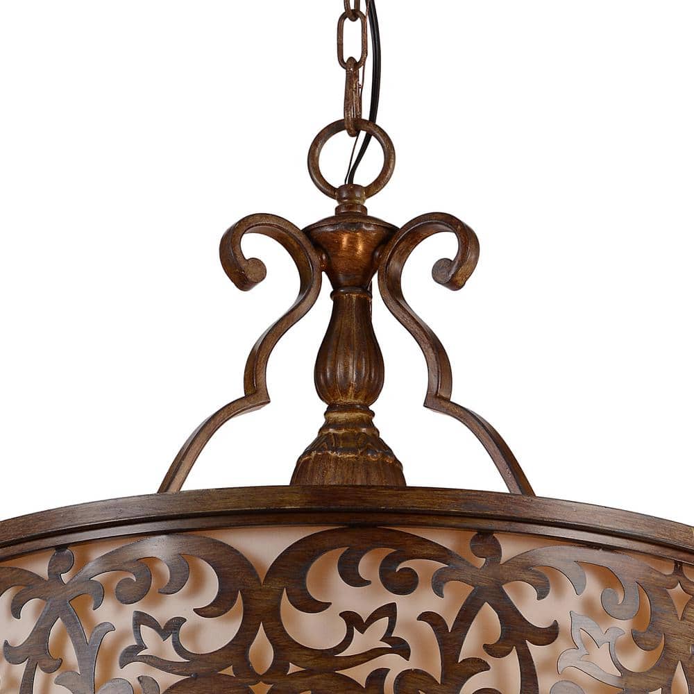 Mini Nicole 21" Drum Shade Chandelier in Brushed Chocolate