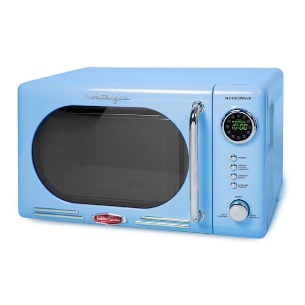 Nostalgia Retro 0.7 cu. ft. 700-Watt Countertop Microwave Oven in Blue