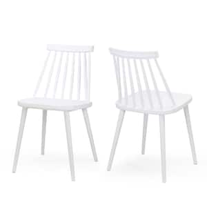 Dunsmuir White Farmhouse Spindle-Back Dining Chair (Set of 2)