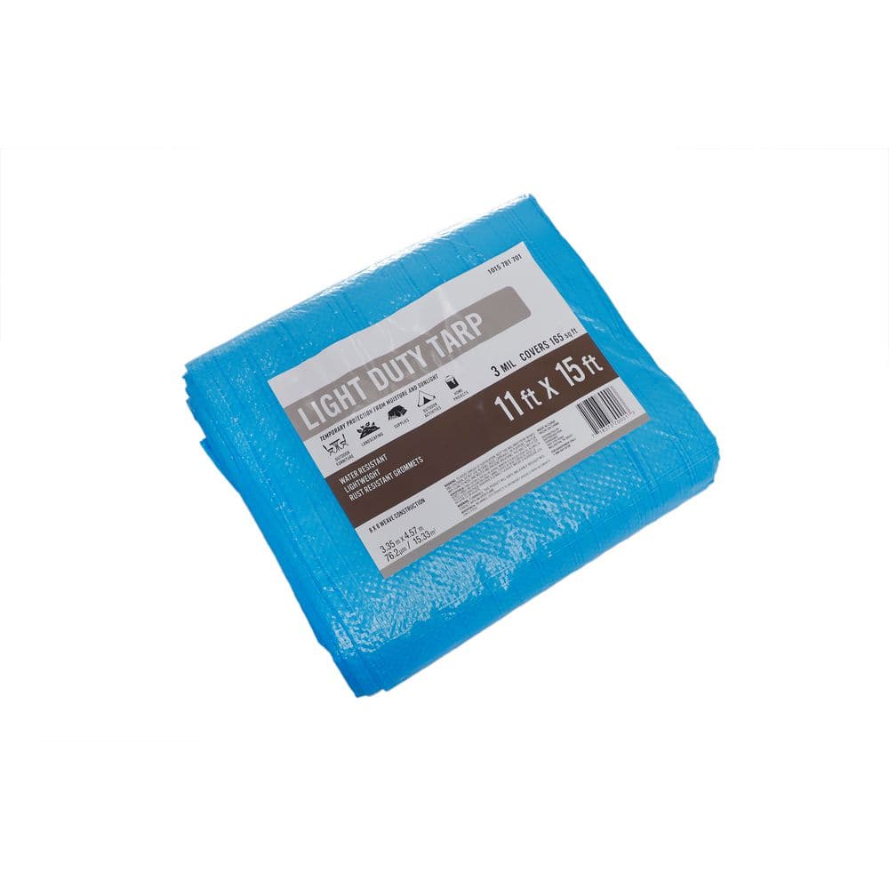 11ft x 15ft Light Blue Light Duty Tarp 70001 - The Home Depot