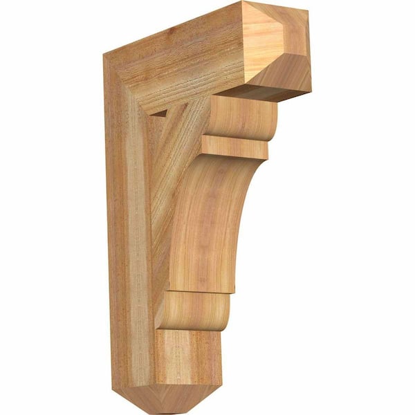 Ekena Millwork 6 in. x 28 in. x 20 in. Western Red Cedar Olympic Craftsman Rough Sawn Bracket