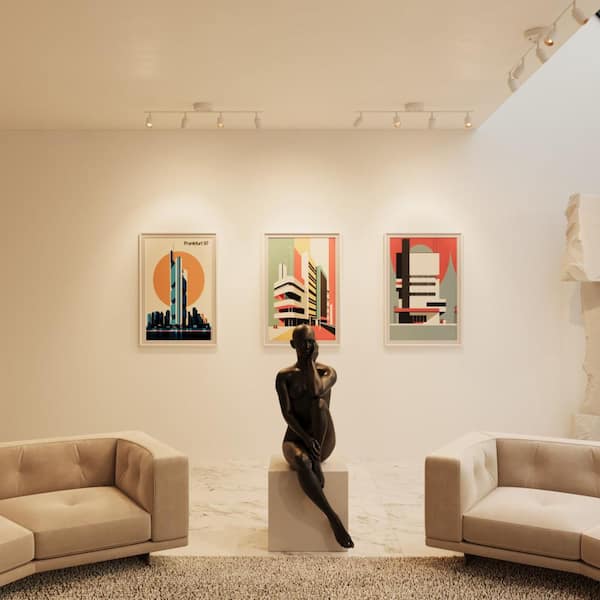 Shura 4-Light White Integrated LED Track Light with Rotatable Heads, 3 ft. Fixed Track Lighting Kit, 3000k, 2240 Lumens