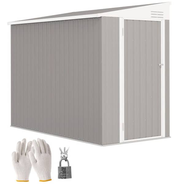 4 ft. W x 7.7 ft. D Steel Garden Storage Shed Metal Tool House with Lock and 2 Air Vents