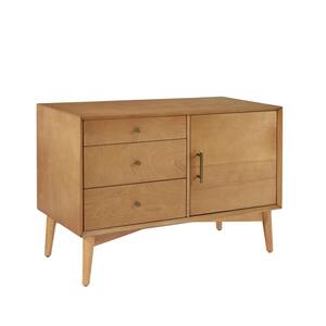 Landon 40 in. Acorn Rectangle Wood Console Table with Drawers