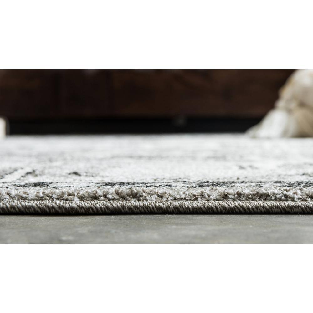 Miranda Gray Geometric 6'x9' Easy-Care Synthetic Area Rug