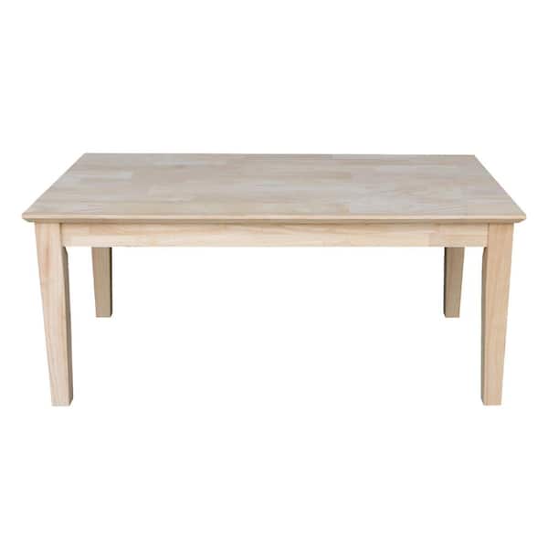 International Concepts 42 in. Unfinished Rectangle Wood Top Coffee Table