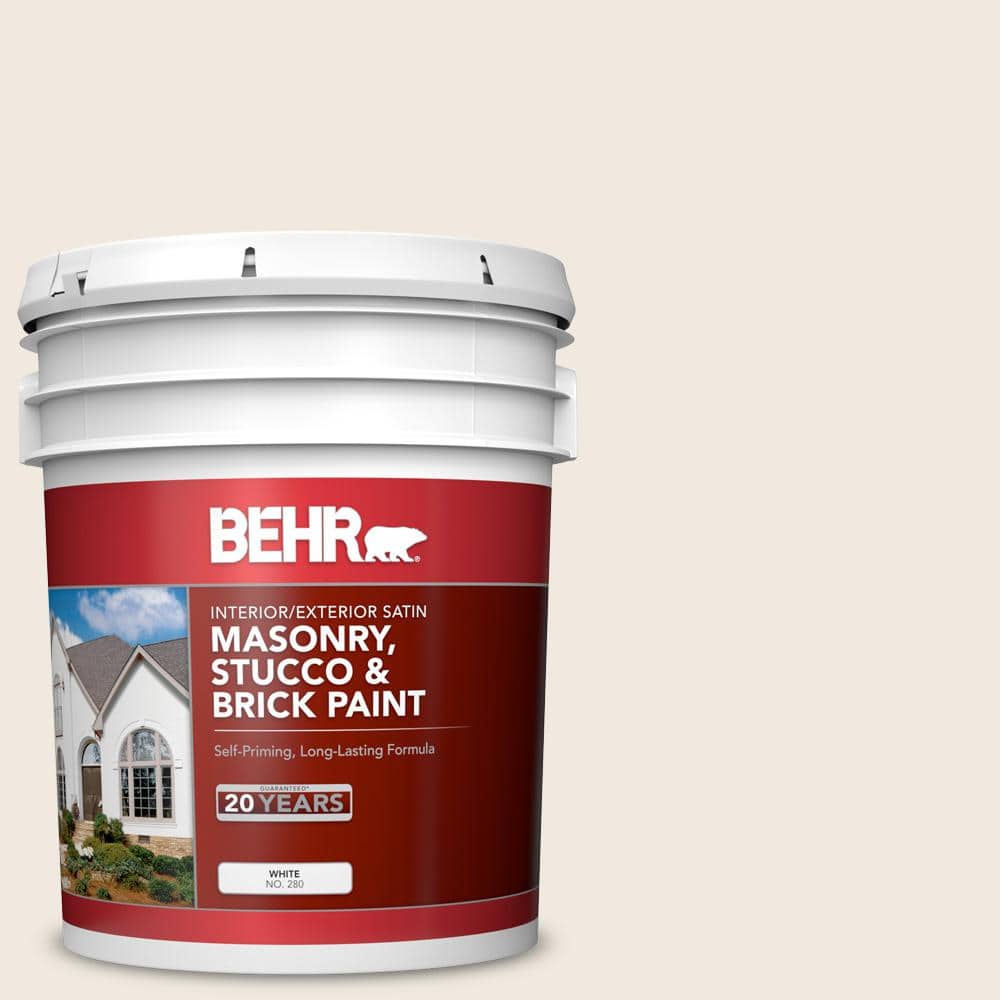 5 gal. #720C-1 White Truffle Satin Interior/Exterior Masonry, Stucco and Br