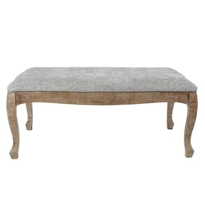 18.25 in H Upholstered Gray Linen Entryway and Bedroom Bench